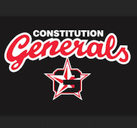 School Logo Constitution Generals with a G and a star in red and white on black background.